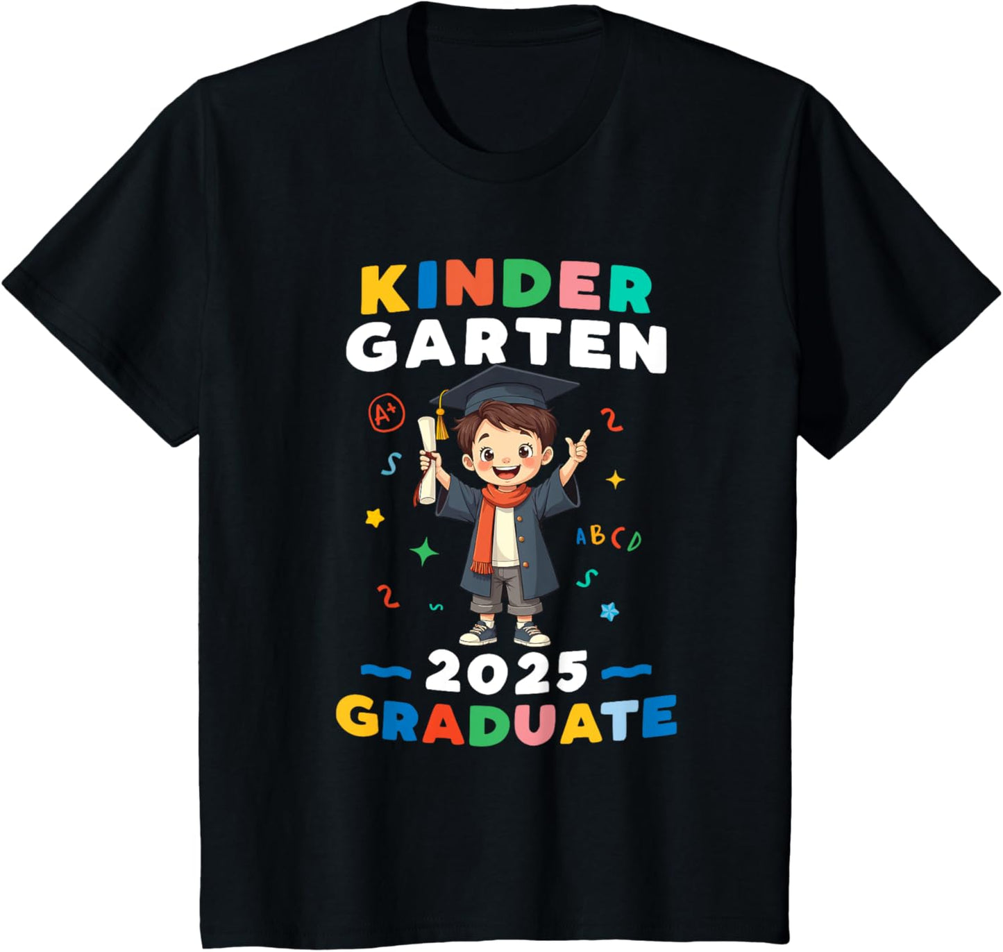 Kids Kindergarten Graduation Shirt 2025 Boys Kids Graduate T-Shirt