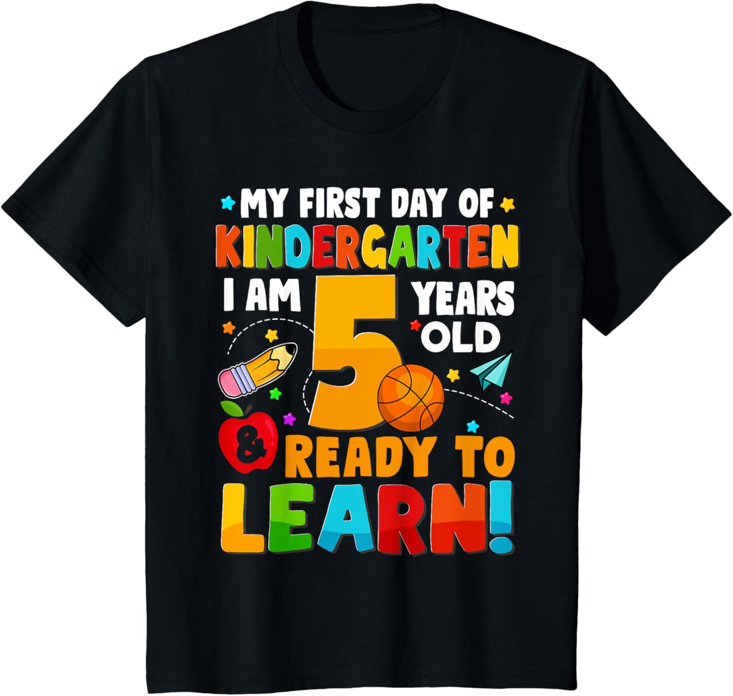 My First Day Of Kindergarten Ready To Learn Boys Kids Tee by TeeBrew