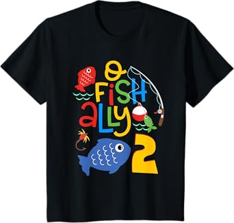 Kids O-Fish-Ally Two Birthday Decorations 2 Year Old 2nd Bday T-Shirt