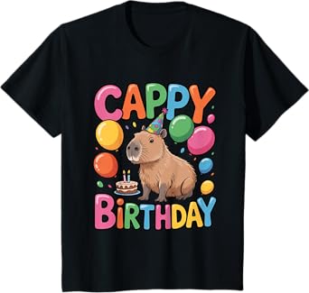 Funny Cute Capy Capybara Animal Birthday Party Supplies Gift T-Shirt