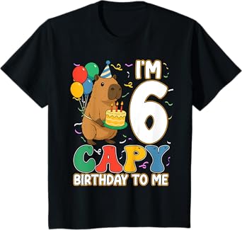6 Years Old Capy Birthday To Me 6th Birthday Capybara T-Shirt