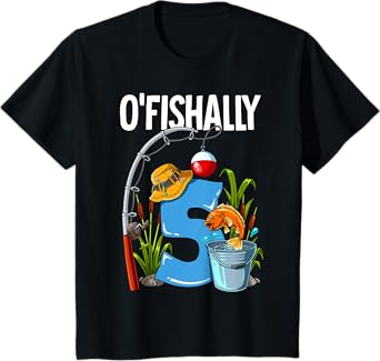 O'fishally 5 years old 5th Birthday Fishing T-Shirt