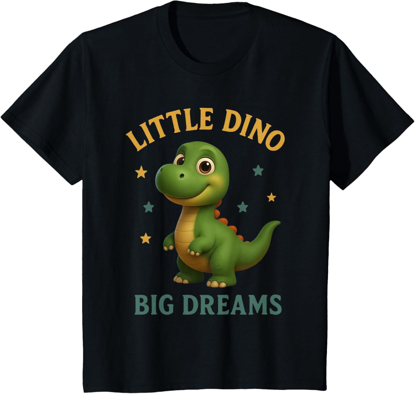 Kids Little Dino Big Dreams Cute Dinosaur Design Back To School T-shirt by TeeBrew