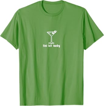Tini Bit Lucky Funny Martini 8 Ball Patricks Day T-Shirt