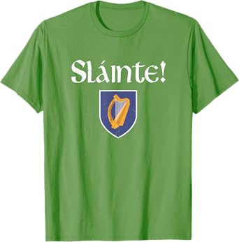 Slainte Shirt Coat of Arms Irish Patriotic St Patrick' Day T-Shirt for Women Men