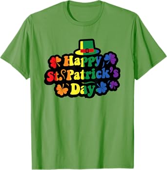 LGBT Shamrock Rainbow St Patricks Day Gay Pride Flag T-Shirt
