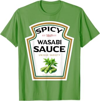 Spicy Wasabi Sauce Bottle Label Funny Halloween Costume T-Shirt