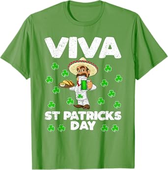 Viva St Patrick's Day Mexican gift, Beer tequila tacos drink T-Shirt