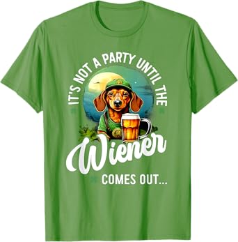 Dachshund Irish Beer Wiener Dog St. Patrick's Day T-Shirt for Men Women