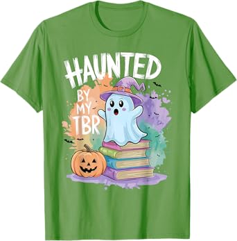 Haunted By My TBR Funny Book Lovers Ghost Halloween Bookworm T-Shirt
