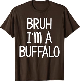 Pretend I'm A Buffalo Funny Lazy Halloween Costume Party T-Shirt