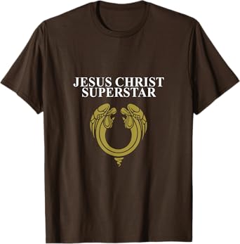 Andrew Lloyd Webber Official 'Jesus Christ Superstar' 1970 Classic Logo Brown Unisex Adult X-Small Classic Fit Short Sleeve Cotton T-Shirt