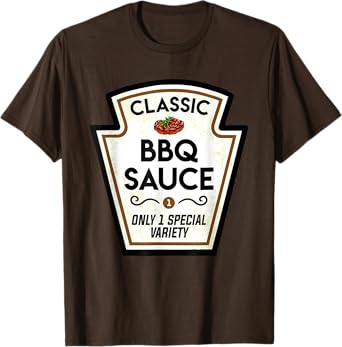 Barbecue BBQ Sauce Bottle Label Halloween Matching Costume T-Shirt