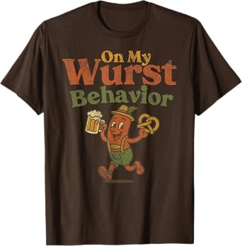 ON My Wurst Behavior German Oktoberfest Pretzel Sausage Beer T-Shirt