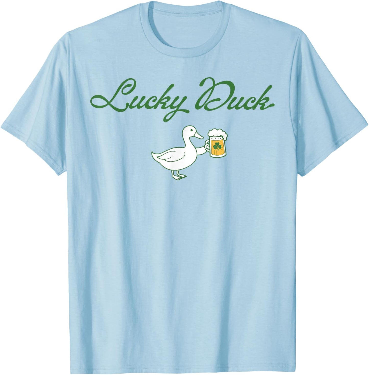 St Patrick's Day Lucky Duck Saint Paddy's Day Irish Beer T-Shirt - T-Shirt | Light Blue