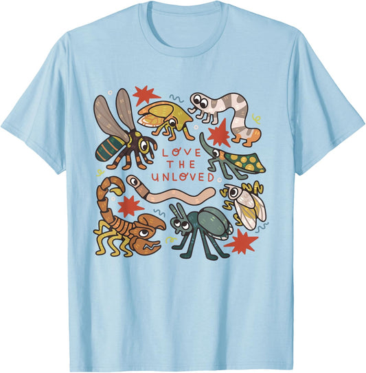 Love The Unloved Insects Worm Scorpion Quote T-Shirt - T-Shirt | Light Blue