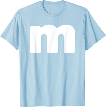 Funny Letter M Groups Halloween Team easy lazy T-Shirt
