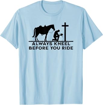 Cowboy Kneeling At Cross Christian Jesus Western Style Men T-Shirt