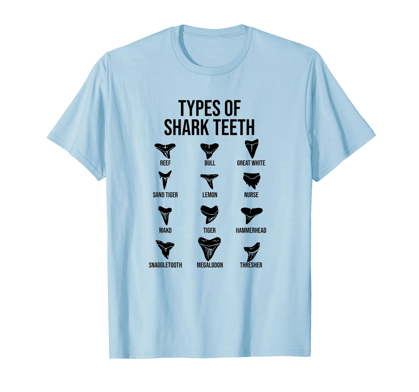 Types Of Shark Teeth, Ocean Marine Biology T-Shirt