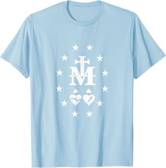 Miraculous Medal T-Shirt Catholic Virgin Mary Sacred Heart T-Shirt