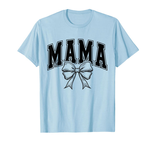 Retro Checkered Mama Coquette Bow Mom Mothers Day Women's T-Shirt