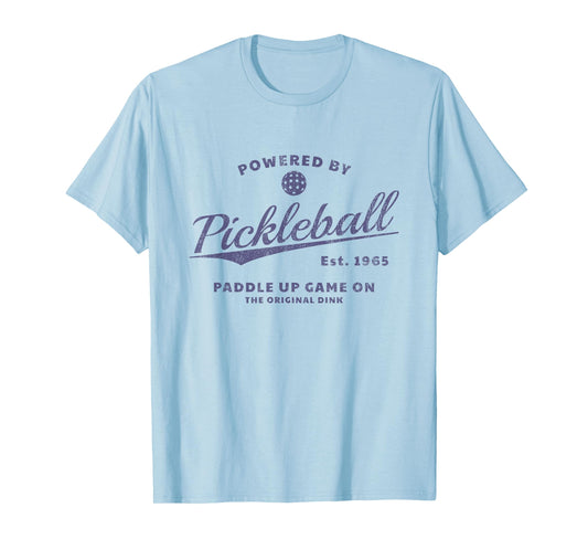 Pickleball - Powered by Pickleball - Stylish Nostalgic T-Shirt