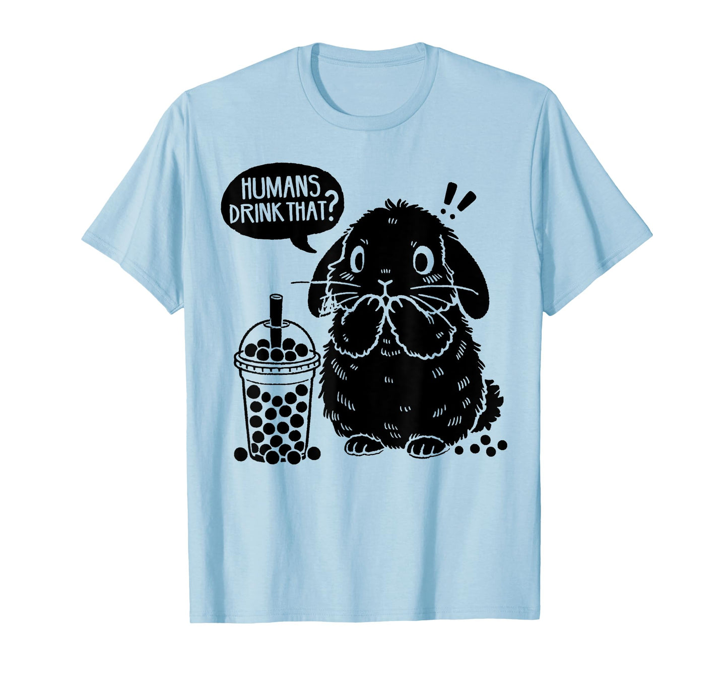 Holland Lop Rabbit and Boba Tea Funny Bunny Bubble Tea Lover T-Shirt