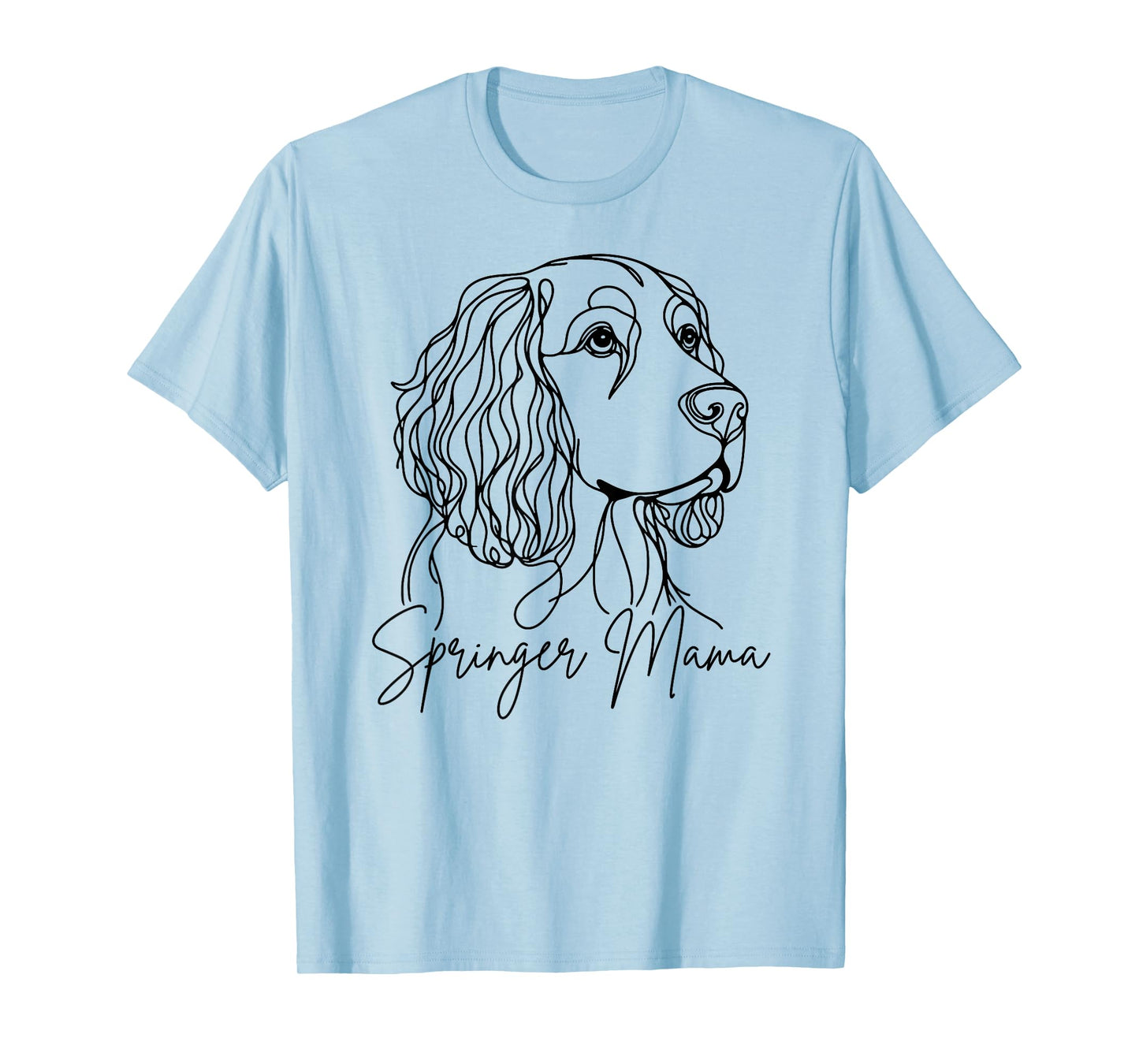 English Springer Spaniel Mama Springer Mom Line Art Artistic T-Shirt