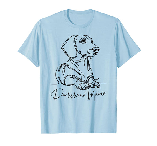 Dachshund Mama Dachshund Mom Line Art Wiener Dog Artistic T-Shirt