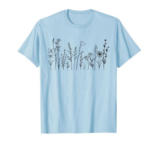 Vintage Flower Graphic For Women Wildflower Floral Gardening T-Shirt