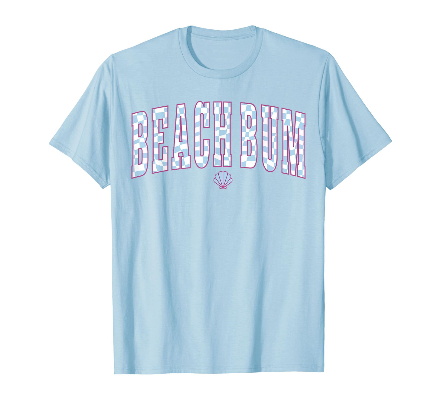 Beach Bum Ocean Checkerboard Coastal Summer Beachy Babe T-Shirt