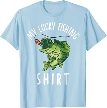Kids My Lucky Bass Fishing-Shirt Boy Youth Funny Dad Toddler T-Shirt