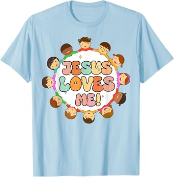Toddler Jesus Loves Me Christian-Shirt I Heart God Girl Kid T-Shirt