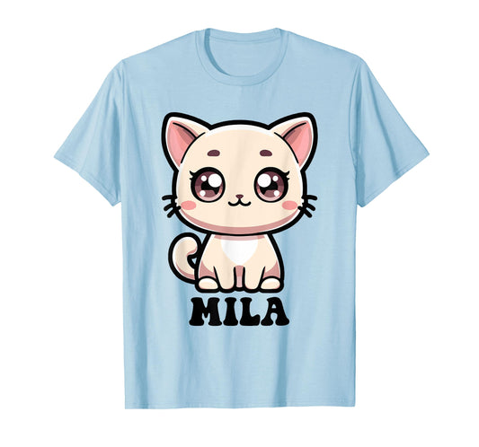 Mila Cute Kitty Cat Design for Girls Name Mila T-Shirt