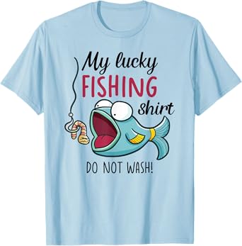 Lucky Fishing-Shirt Youth Kids Womens Boys Mens Funny Fish T-Shirt