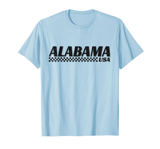 Alabama USA Checkered Flag AL State Racing T-Shirt