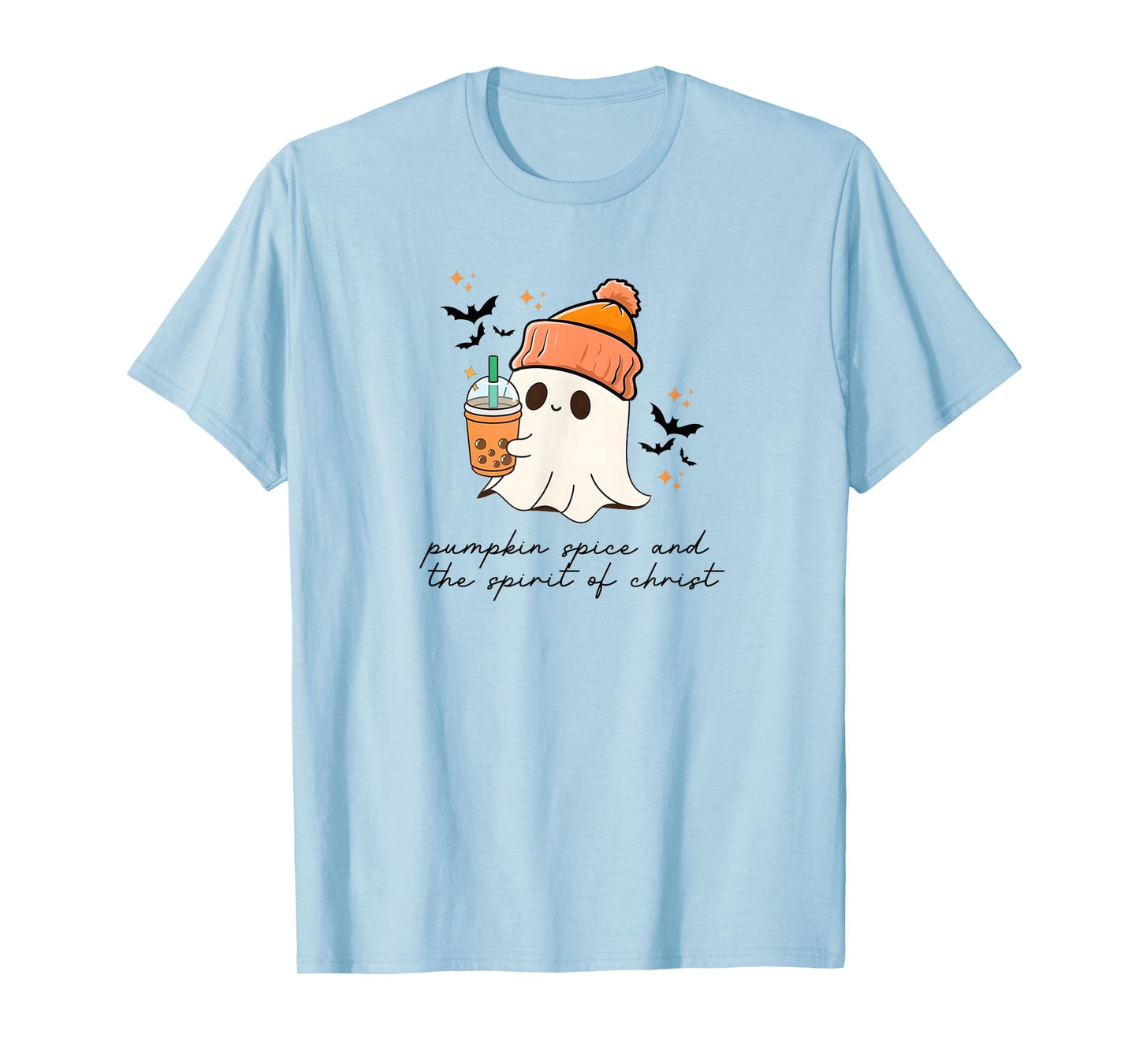 Pumpkin Spice and The Spirit of Christ, Ghost Pumpkin Coffee T-Shirt
