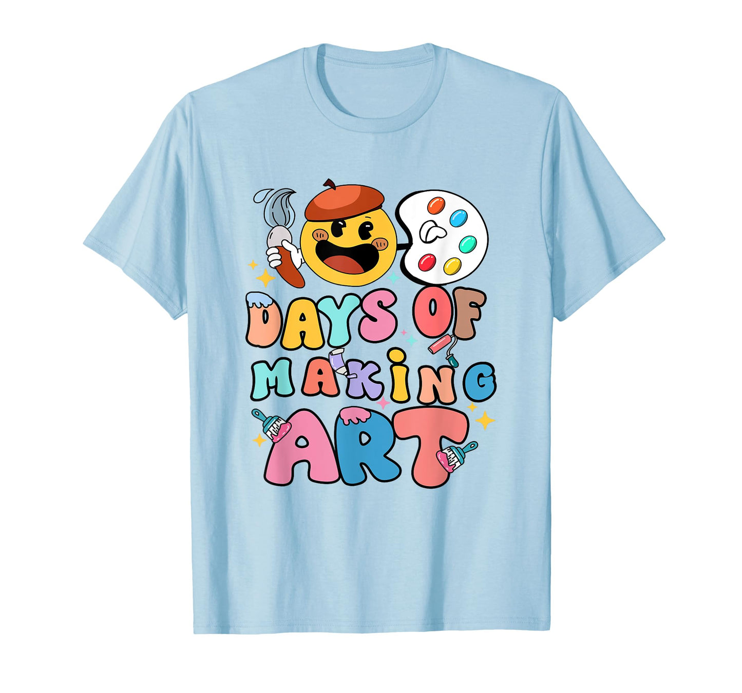 Art Teacher 100 Days Of Making Art Teacher 100th Days School T-Shirt