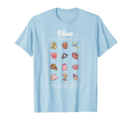 The Sims Icons List Funny Video Game T-Shirt