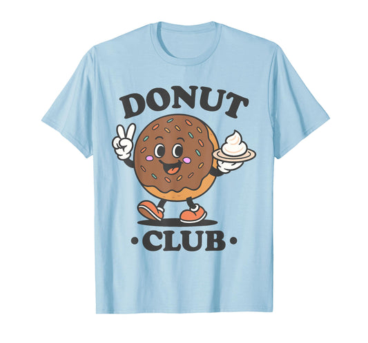 Donut Club Retro Cartoon Donut Lover Design T-Shirt