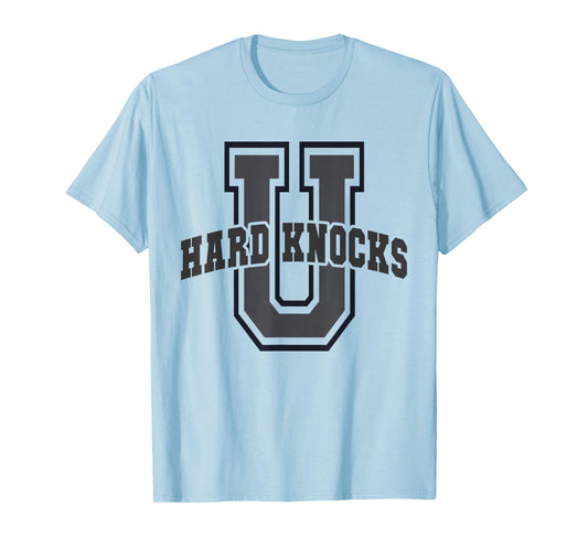 Funny University HARD KNOCKS Life College Mom Cheerleading T-Shirt