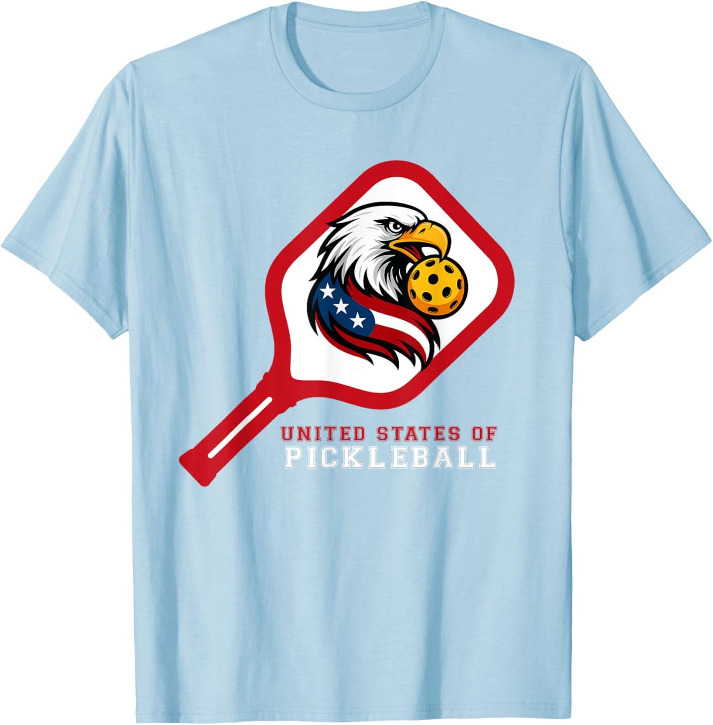 Cool United States of Pickleball Paddle White Red Blue USA T-Shirt