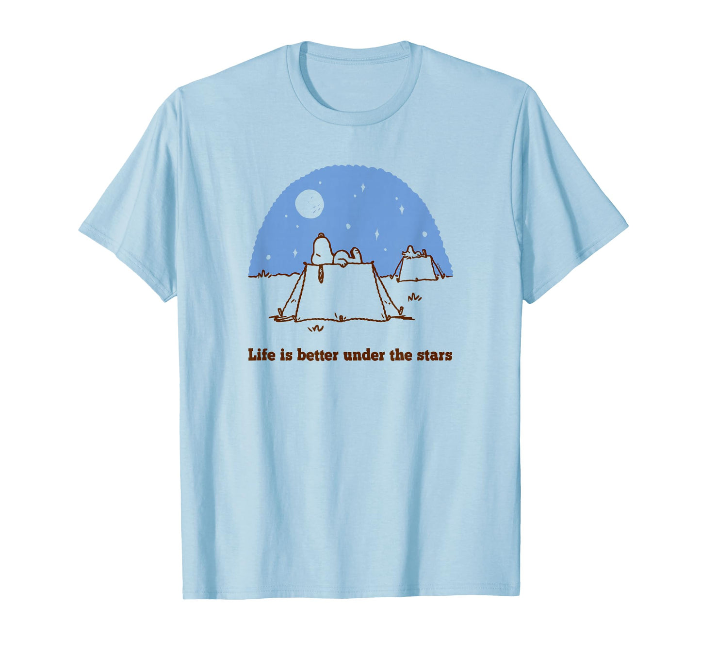 Peanuts - Snoopy Woodstock Camping Under Stars T-Shirt