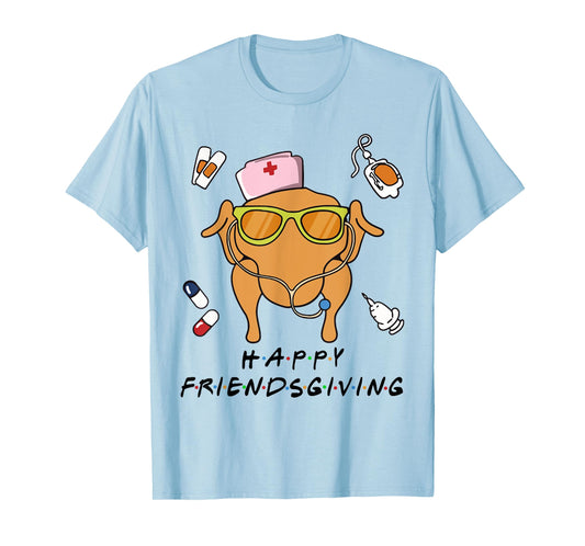 Funny Turkey Nurse Happy Thanksgiving Fall Autumn Nurse Life T-Shirt