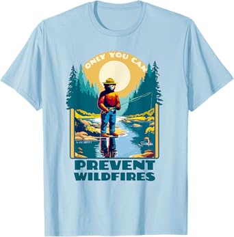 Fishing Smokey Bear Only You Can Prevent Wildfires Vintage T-Shirt
