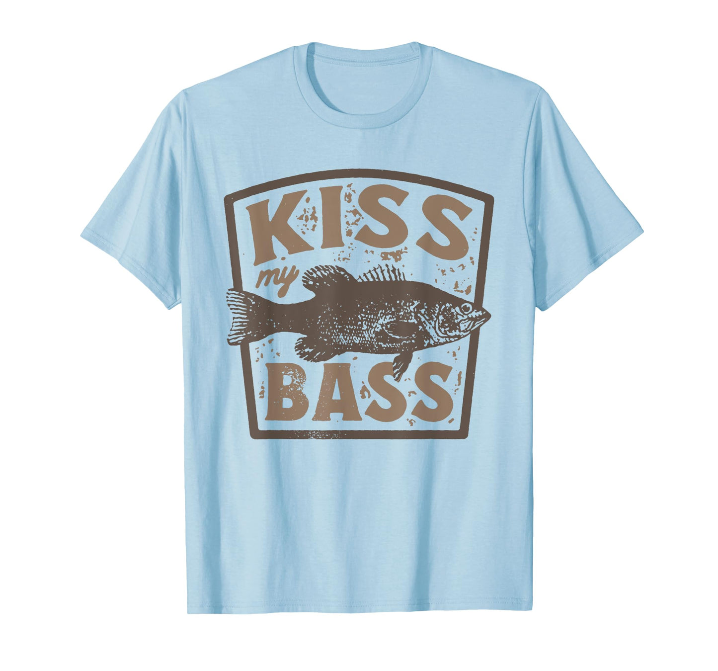 Funny Kiss My-Bass Fishing Lover Bass Fisher Womens Mens T-Shirt