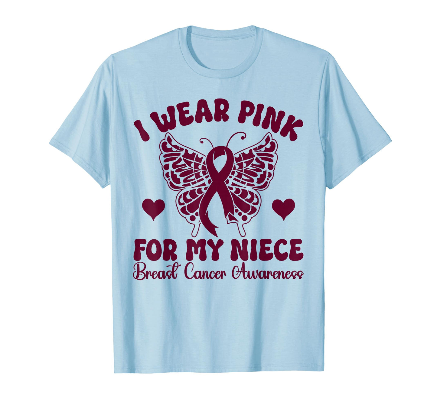 I Wear Pink for my Niece Breast Cancer Awareness butterfly T-Shirt