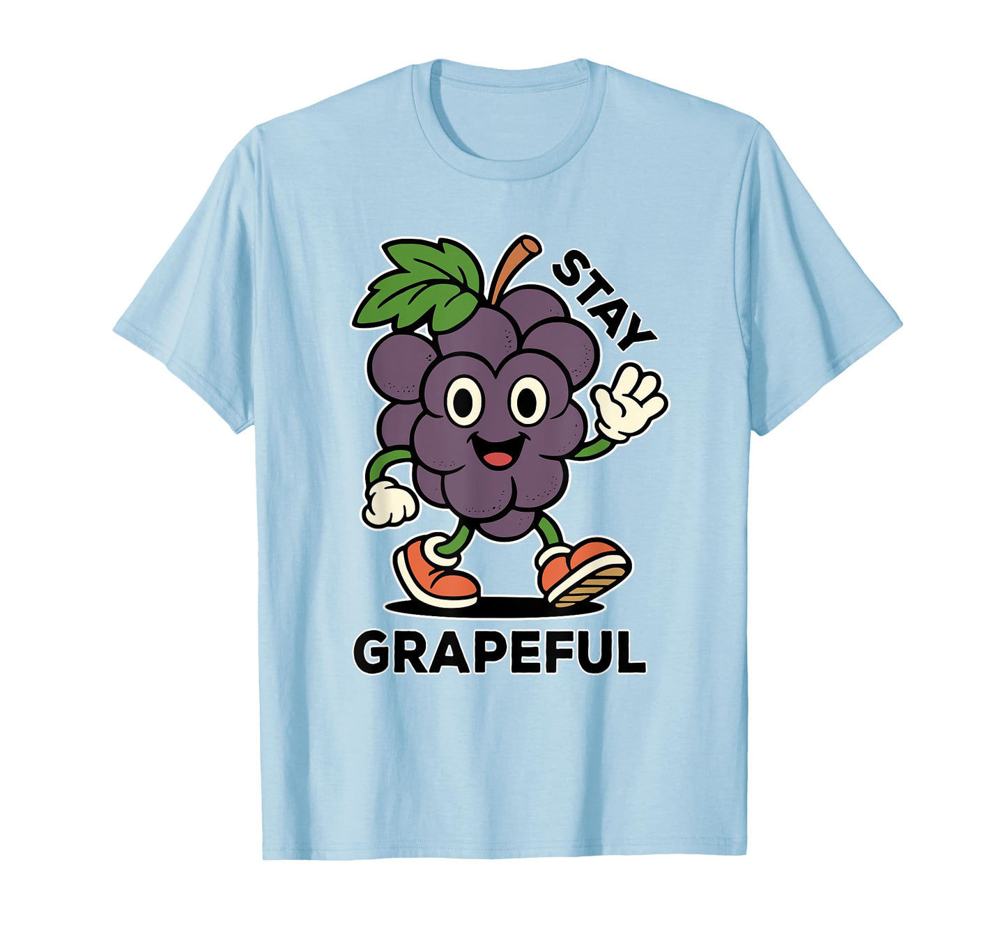 Stay Grapeful - Retro Style - Funny Fruit Pun, Inspirational T-Shirt