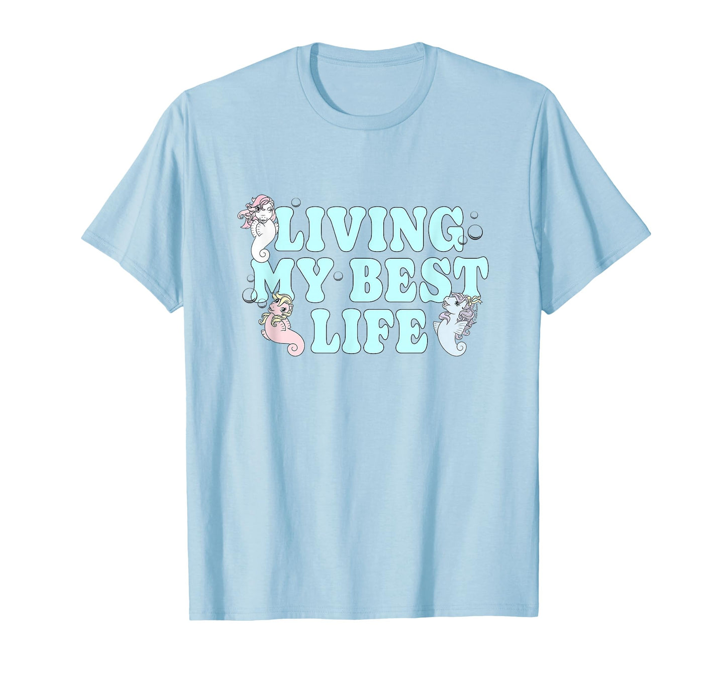 My Little Pony Living My Best Life Cute Seaponies Chest Logo T-Shirt