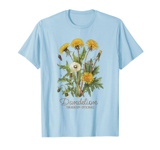 Dandelion Vintage Botanical Herbalist Gardening Dandelion T-Shirt
